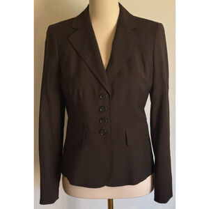 Women's ANN TAYLOR Brown Blazer Suit Jacket Size 2